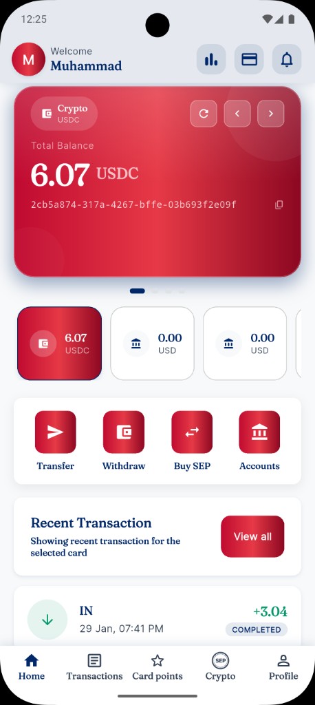 Smart Energy Pays mobile app dashboard